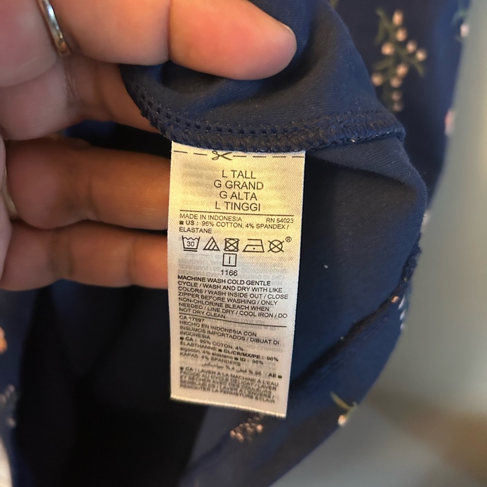 Old Navy Dress - Blue floral sheath Dress - sleeveless, women’s L Tall - Picture 6 of 9